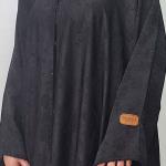 Luxury Black Jacquard Abaya with Tonal Floral Pattern