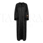 Luxury Black Jacquard Abaya with Tonal Floral Pattern