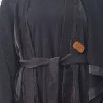 Elegant Black Shimmer Abaya Set with Belt and Matching Hijab