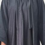 Slate Grey Embroidered Open Abaya for Women
