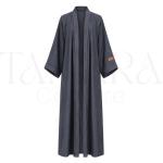 Slate Grey Embroidered Open Abaya for Women