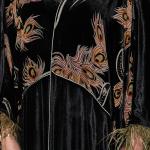 Luxury Black Velvet Kaftan Abaya with Peacock Feather Embroidery