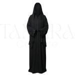 Luxury Black Hooded Abaya with Lace Trim and Matching Face Veil