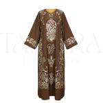Elegant Brown Floral Embroidered Abaya