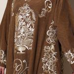 Elegant Brown Floral Embroidered Abaya